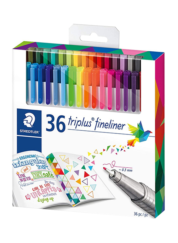 Staedtler 36-Piece Triplus Fineliner Color Pen Set, Multicolor