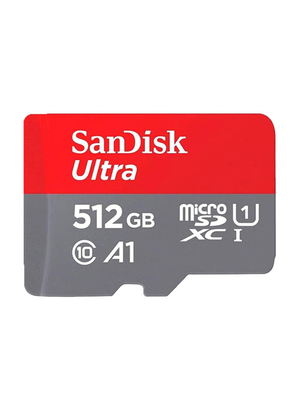 

Sandisk 512GB Ultra UHS-I microSDXC Memory Card, 150MB/s, GN6MN, Grey/Red