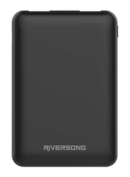 Riversong 5000mAh Nemo05-PB66 Ultra Slim Fast Charging Power Bank, with Micro-USB and USB Type-C Input, Black