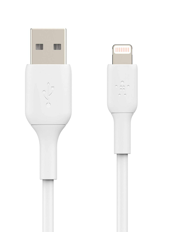 Belkin 2-Meters PVC A-lTG Lightning Cable, USB Type A to Lightning for iPhone, iPad, AirPods, White