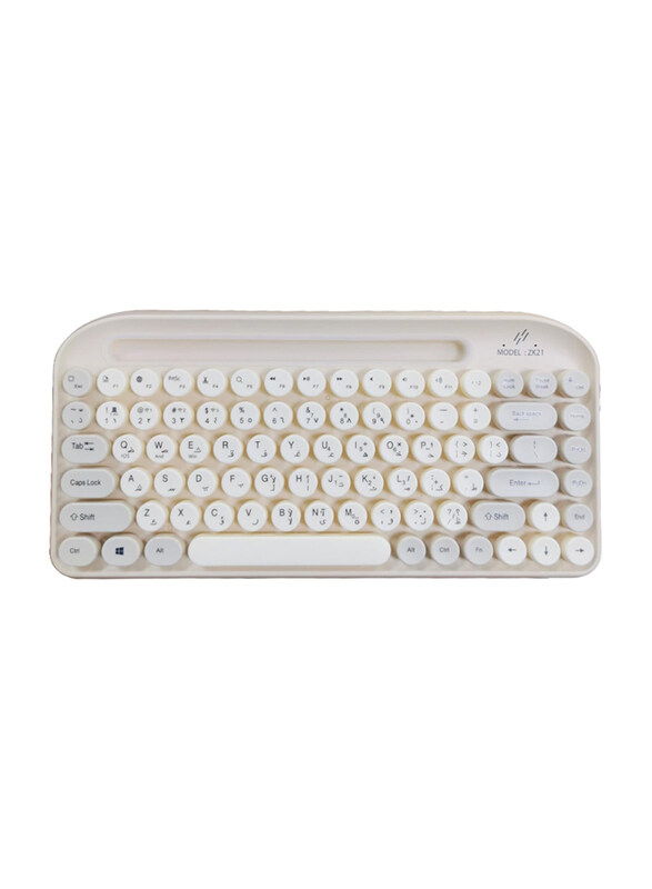 Dual Tec Wireless Bluetooth Keyboard, 32.6 x 16 x 3.3cm, White