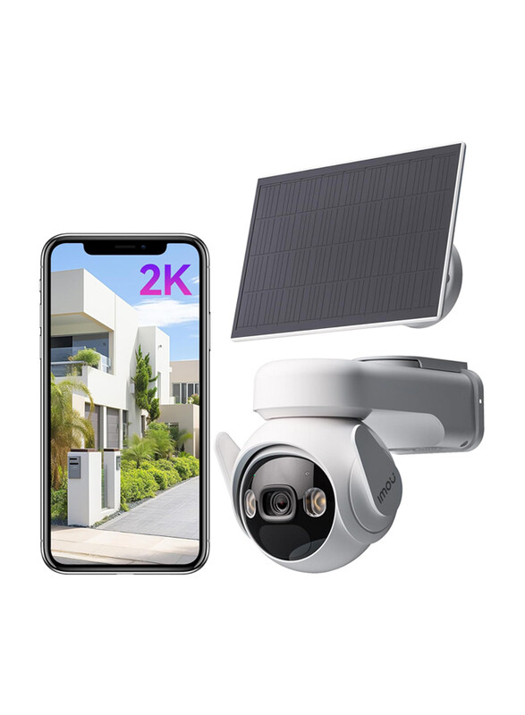 

Imou 3MP 2K Wireless Outdoor Solar Security Camera with 3W Solar Panel, Works with Alexa, Black/White