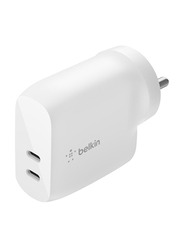 Belkin Dual USB-C PD Wall Charger, 40W, White