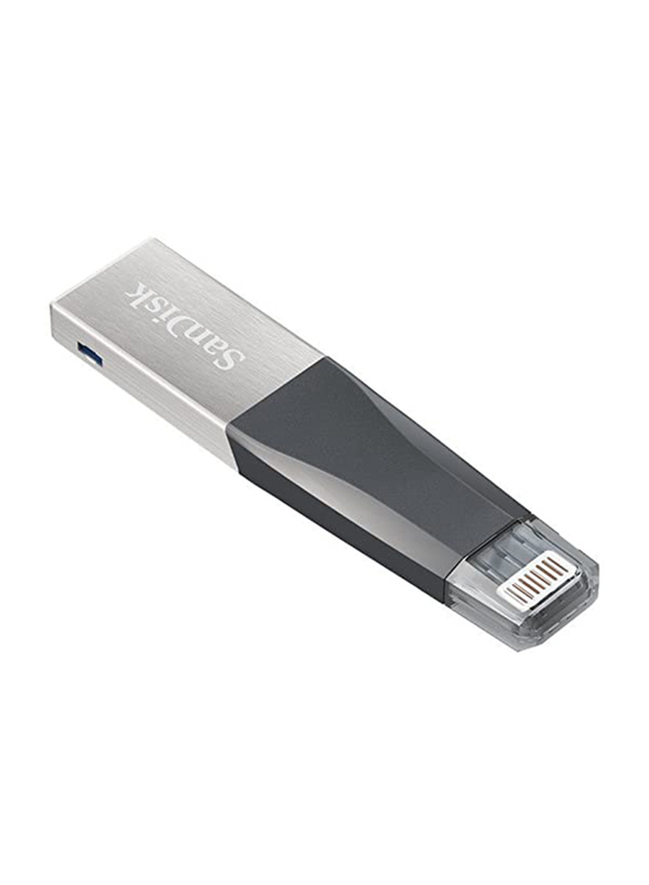 Sandisk 128GB iXpand Mini Flash Drive, Black/Silver