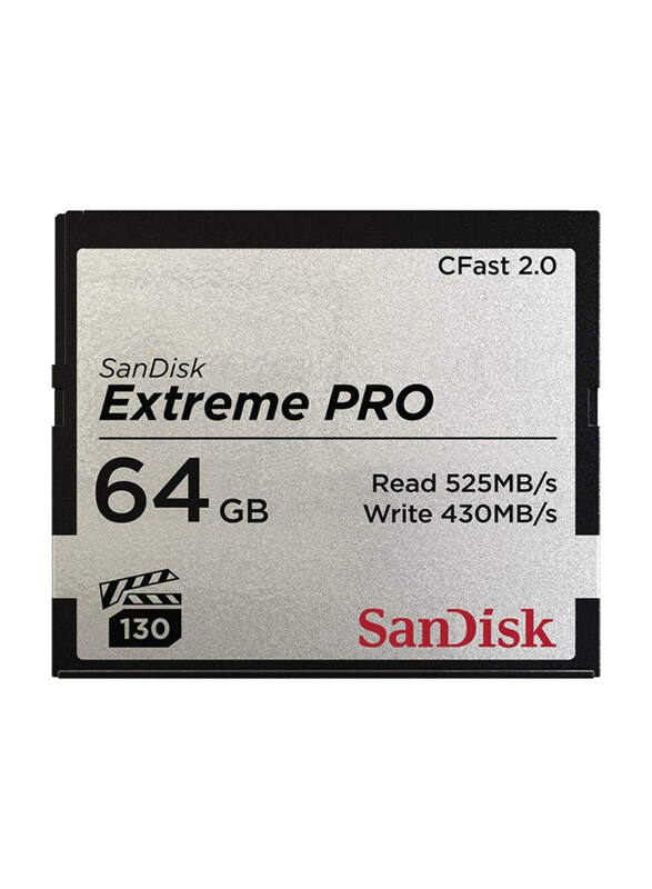 

SanDisk 64GB Extreme PRO CFast 2.0 Memory Card, Silver