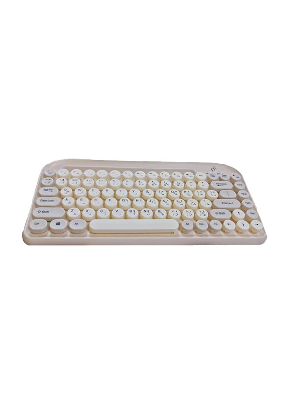 Dual Tec Wireless Bluetooth Keyboard, 32.6 x 16 x 3.3cm, White