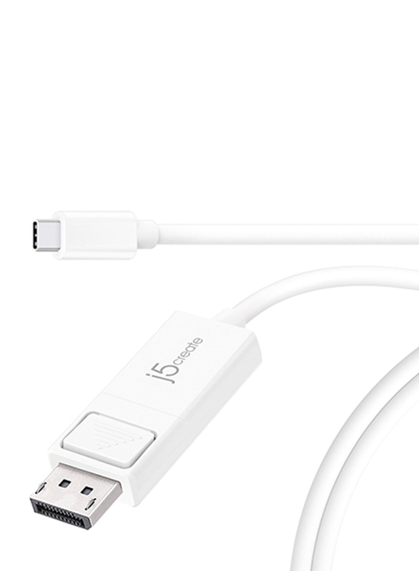 

j5create Jca141 Usb Type-C to 4k Display Port Cable, White