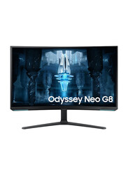 Samsung 32 Inch Odyssey Neo G8 4K Curved UHD Gaming Monitor, LS32BG850NMXUE, White/Black