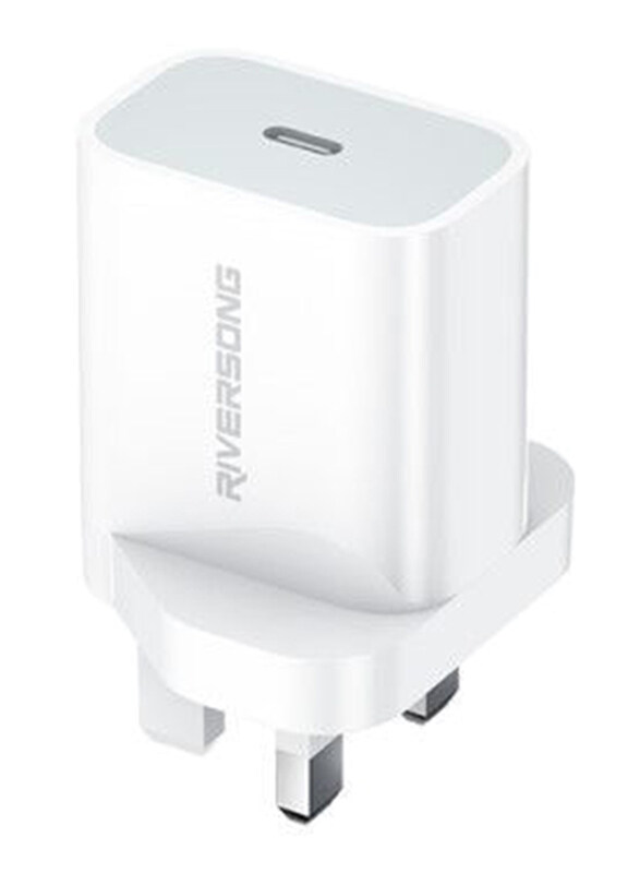 

Riversong PowerKub 22 UK Plug Wall Charger, 18W USB Type-C Ports, White