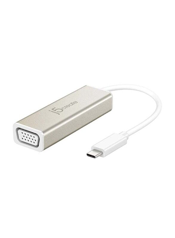 

j5create JCA111 Ethernet Adapter, USB 3.1 Type-C to VGA for Network Devices, Silver