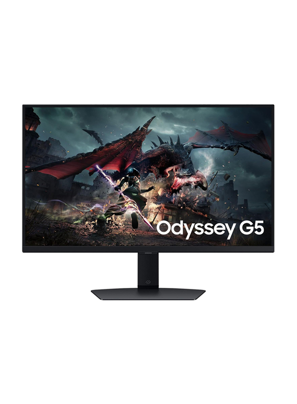 Samsung 27 Inch Odyssey G50D QHD Gaming Monitor with Ergonomic Stand, LS27DG502EMXUE, Black, Middle East Version