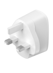 Belkin Dual Port Wall Charger with 1m Type-A to Lightning Cable, 2.4Amp, 12W, White