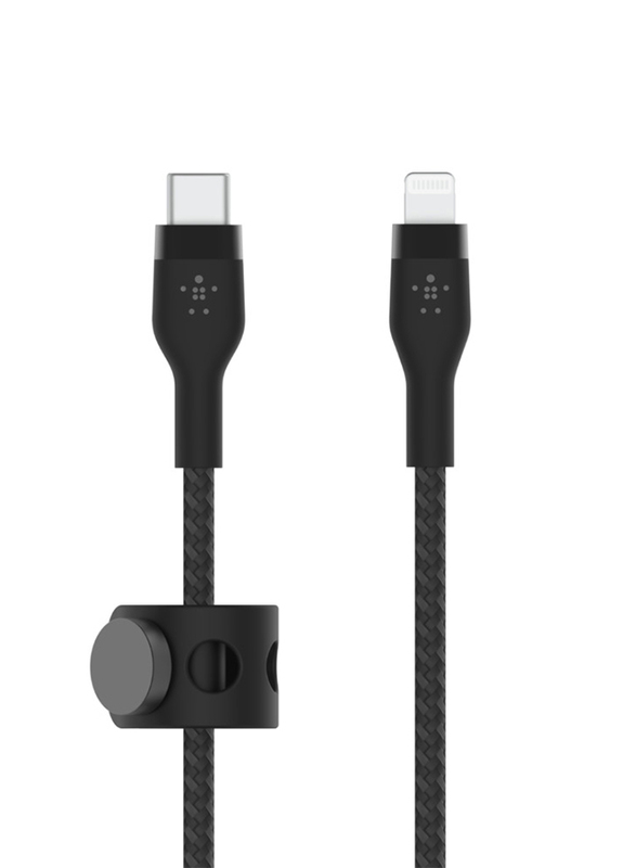 Belkin 1-Meter Boost Charge Pro Flex Braided Silicone Lightning Cable, USB Type-C to Lightning for iphones, Black