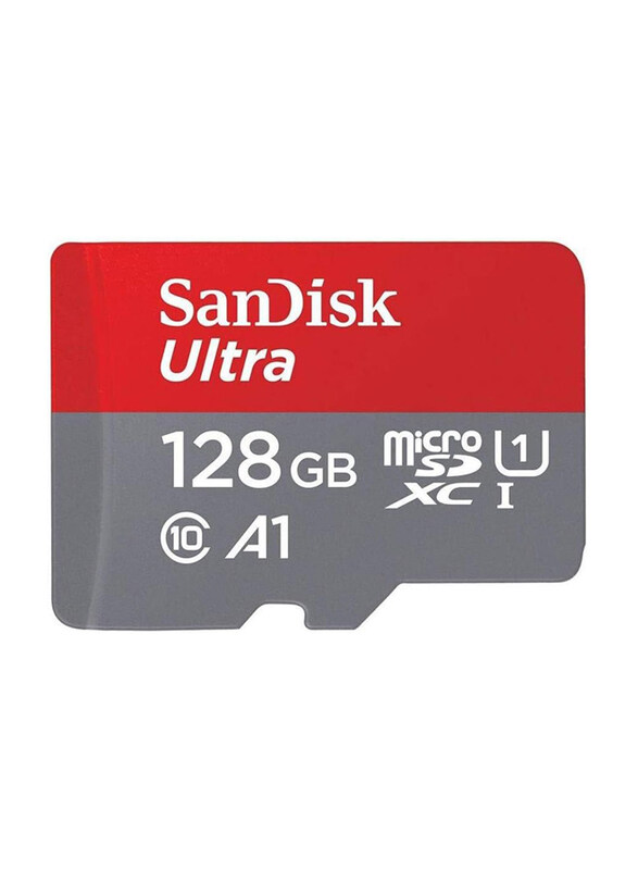 

SanDisk 128GB Ultra Android UHS-I 100MB/s A1 microSDXC Memory Card with Adapter, Red/Grey