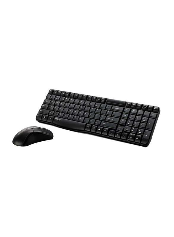 Rapoo X1800 Pro Wireless Arabic Keyboard and Mouse, Black