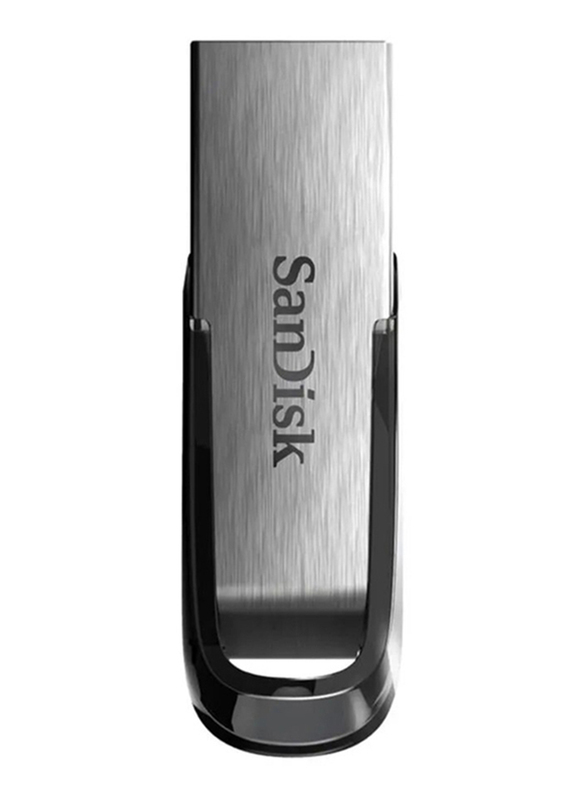 SanDisk 128GB Ultra Flair USB 3.0 Flash Drive, Silver/Black