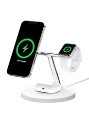 Belkin 3 In 1 Boost Charge Pro Magsafe Wireless Charger, WIZ009MYWH, White