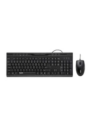 Rapoo X120 Wired Arabic Keyboard and Mouse, Black