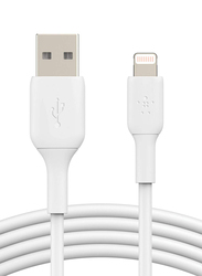 Belkin 1-Meter PVC A-lTG Lightning Cable, USB Type A to Lightning for iPhone, iPad, AirPods, White