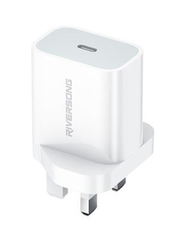 

Riversong PowerKub20 AD75C UK Plug Wall Charger, 20W USB Type-C Ports, White