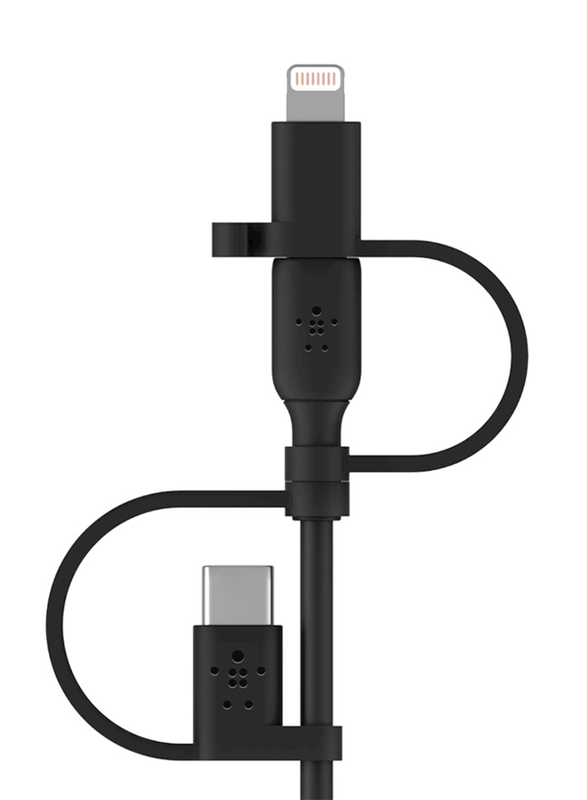 Belkin 1-Meter Universal Cable, Micro-A USB to Micro-USB, Usb-C and Lightning Connector for iphones, Black