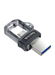 SanDisk 64GB Ultra Dual USB 3.0/Micro USB Flash Drive, Clear/Black