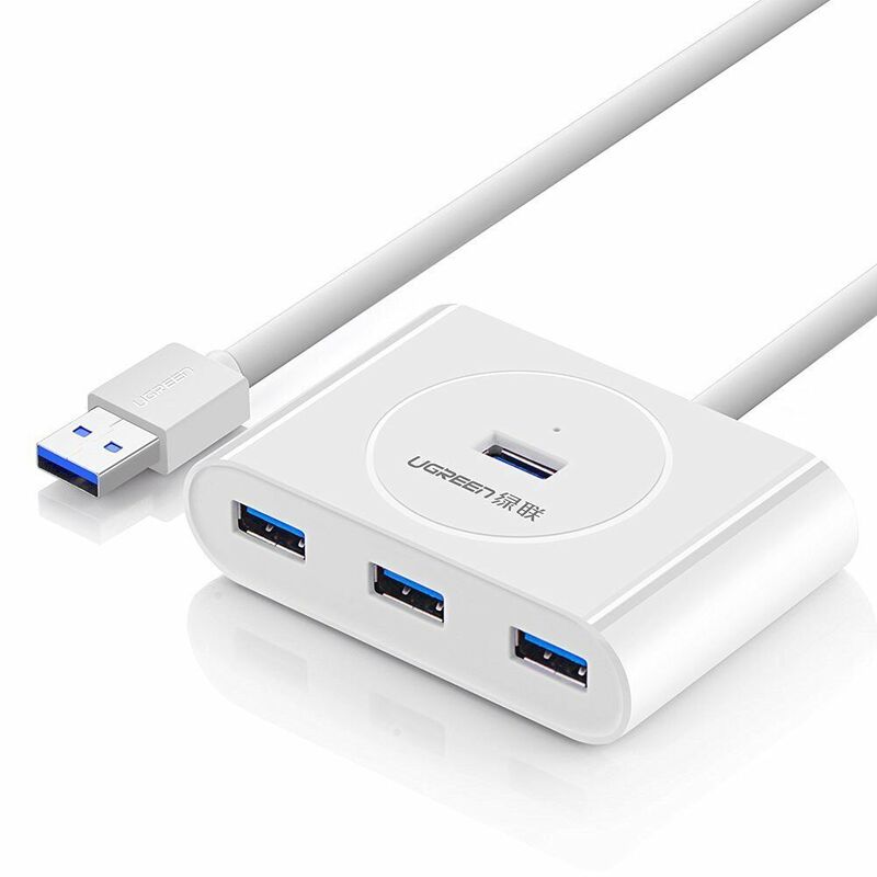 Ugreen 4 in 1 USB 3.0 Hub for PC/Laptop, White