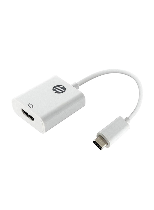 HP HDMI Adapter, Full HD USB Type-C Male to HDMI Male, for USB Type-C Devices Display to HDMI Device, HP038GBWHT0TW, White