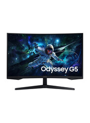 Samsung 32 Inch Odyssey G5 G55C QHD Curved Gaming Monitor, LS32CG552EMXUE, Black, Middle East Version