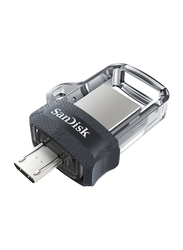 SanDisk 128GB Ultra Dual USB 3.0/Micro USB Flash Drive, Clear/Black