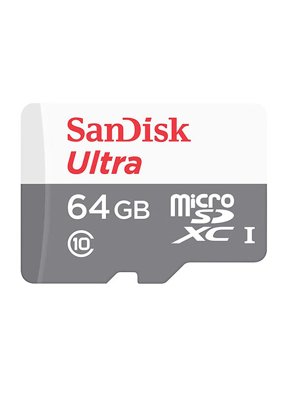 

SanDisk 64GB Ultra Android Class 10 microSDHC Memory Card, with SD Adapter, 80MB/s, White/Grey