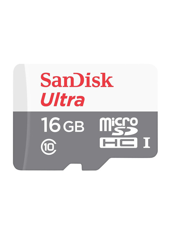 

SanDisk 16GB Ultra microSDHC Class 10 Memory Card, up to 48 Mbps, White/Grey