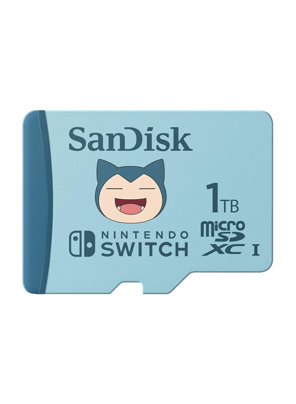 

SanDisk 1TB Pokemon Snorlax microSDXC Memory Card for Nintendo Switch, up to 100MB/s Read Speed and up to 90MB/s Write Speed, Blue