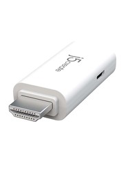j5create Jda203 Video Adapter, HDMI to VGA Video Adapter with Audio, White