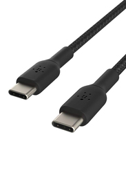 Belkin 1-Meter Premium Braided 2.0 USB Type-C Cable, USB Type-C to USB Type-C for Laptop, Personal Computer, Tablet, Black