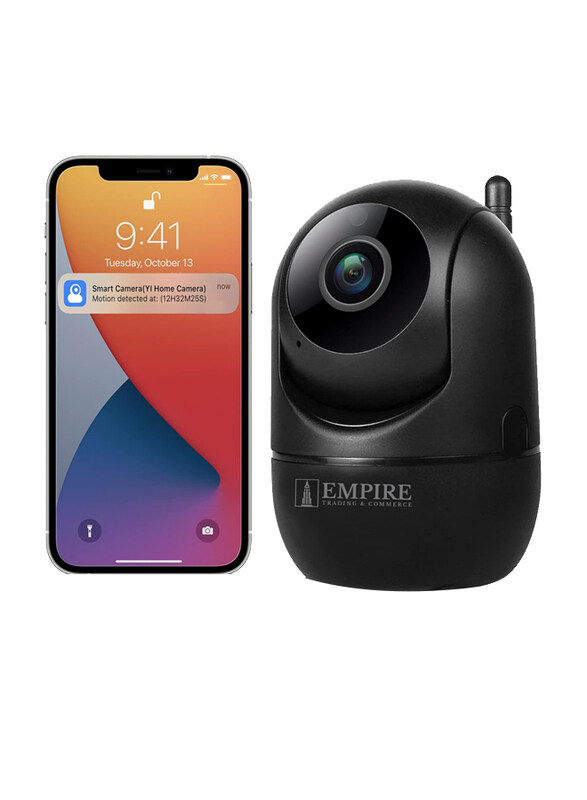 

Empire 2MP 1080P HD Home Security Camera with Smart Tracking, 355° Rotation, Night Vision, Voice Monitoring Support, Black