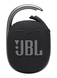 JBL Clip 4 Small Portable Wireless Bluetooth Speaker with Integrated Carabiner, Black