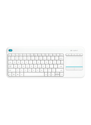 Logitech K400 Plus Wireless English Touch Keyboard, White