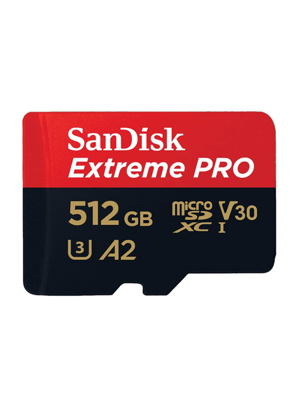 

SanDisk 512GB Extreme PRO microSDXC Memory Card with Adapter and A2 App Performance up to 170MB/s, Red/Black