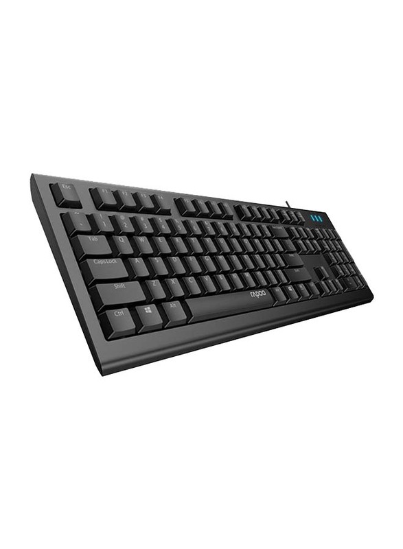 Rapoo NK1800 Wired Arabic Keyboard, Black