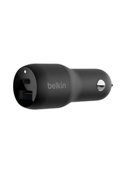 Belkin Dual USB PD PPS Universal Car Charger, 37W, Black