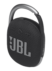 JBL Clip 4 Small Portable Wireless Bluetooth Speaker with Integrated Carabiner, Black