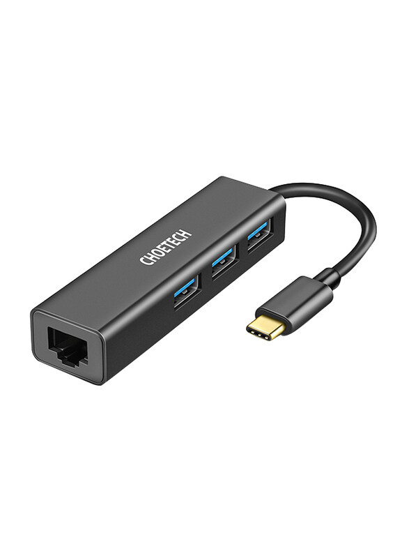 

Choetech USB Type-C Gigabit Ethernet Adapter, 10/100/1000 Mbps, USB Type-C to Gigabit Ethernet for USB Type-C Devices, Black