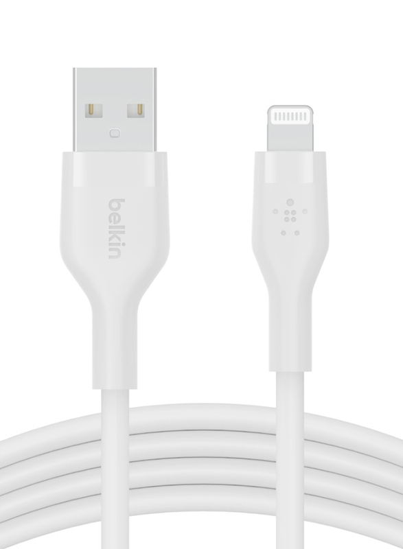 Belkin 1-Meter Boost charge Flex SiliconeCable, Black, USB Type A to USB Type-C for Google Pixel, iPhones, Samsung, White