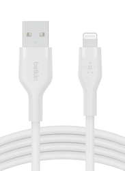 Belkin 1-Meter Boost charge Flex SiliconeCable, Black, USB Type A to USB Type-C for Google Pixel, iPhones, Samsung, White