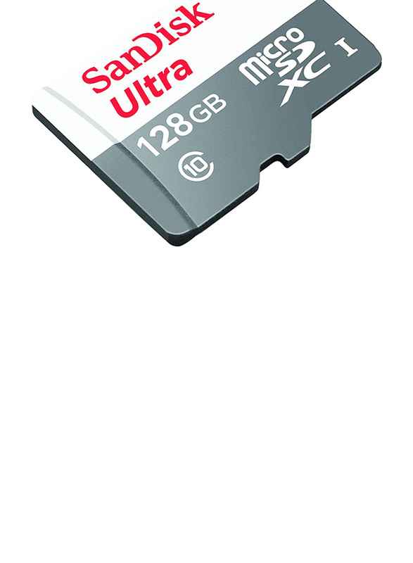 SanDisk 128GB Ultra Class 10 UHS-I MicroSDHC Memory Card, 100MB/s, White/Grey
