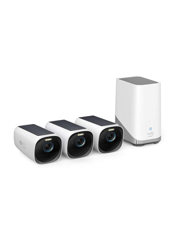 

Eufy Security 4K Cam 3 3-Cam Kit Security Wireless Camera, White