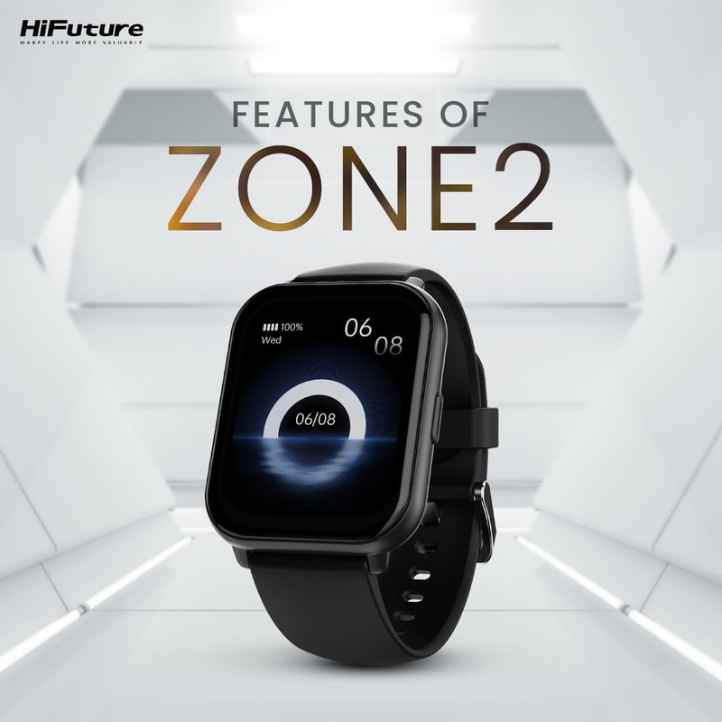 Hifuture Future Zone 2 1.96 Inch Smartwatch with Bluetooth Calling, Black