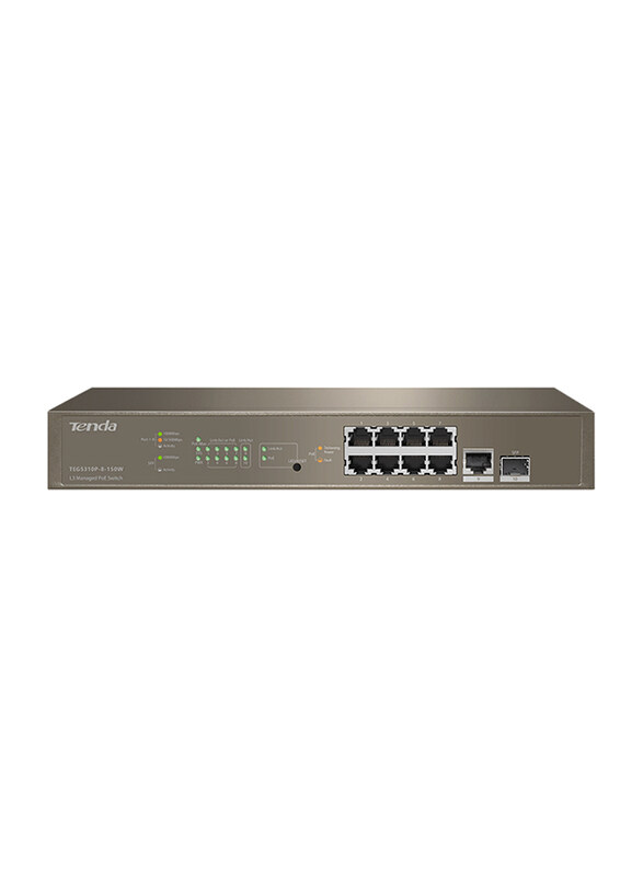 

Tenda L3 Managed PoE Switch, TEG5310P-8, Black