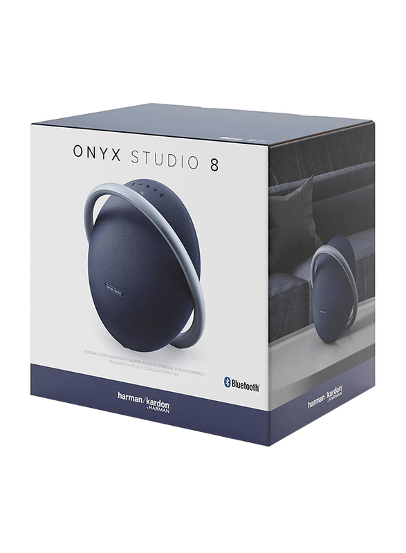 Harman Kardon Onyx Studio 8 Waterproof Portable Wireless Bluetooth Speaker, Blue